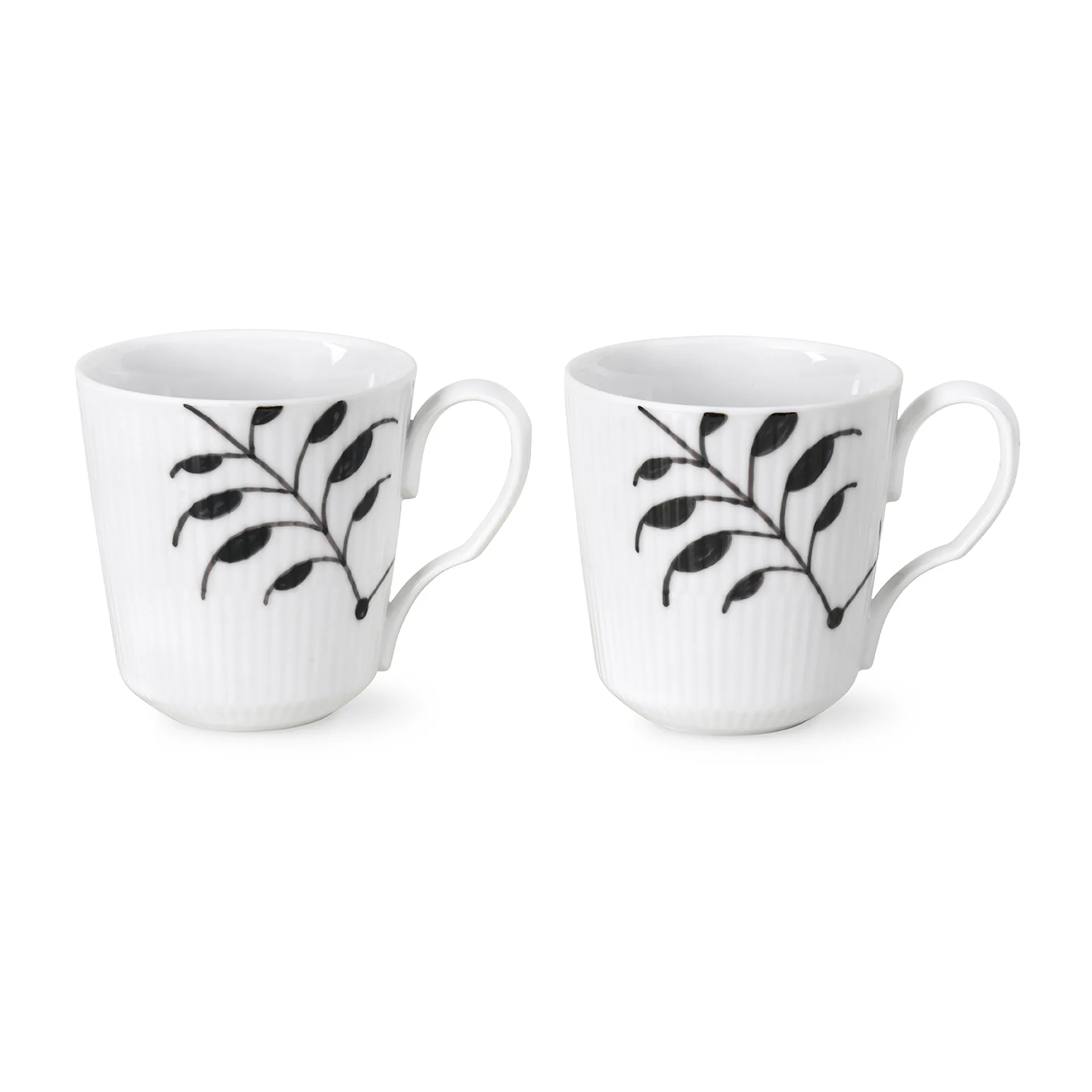 Black Fluted Mega mugg 2-pack, 28 cl Royal Copenhagen