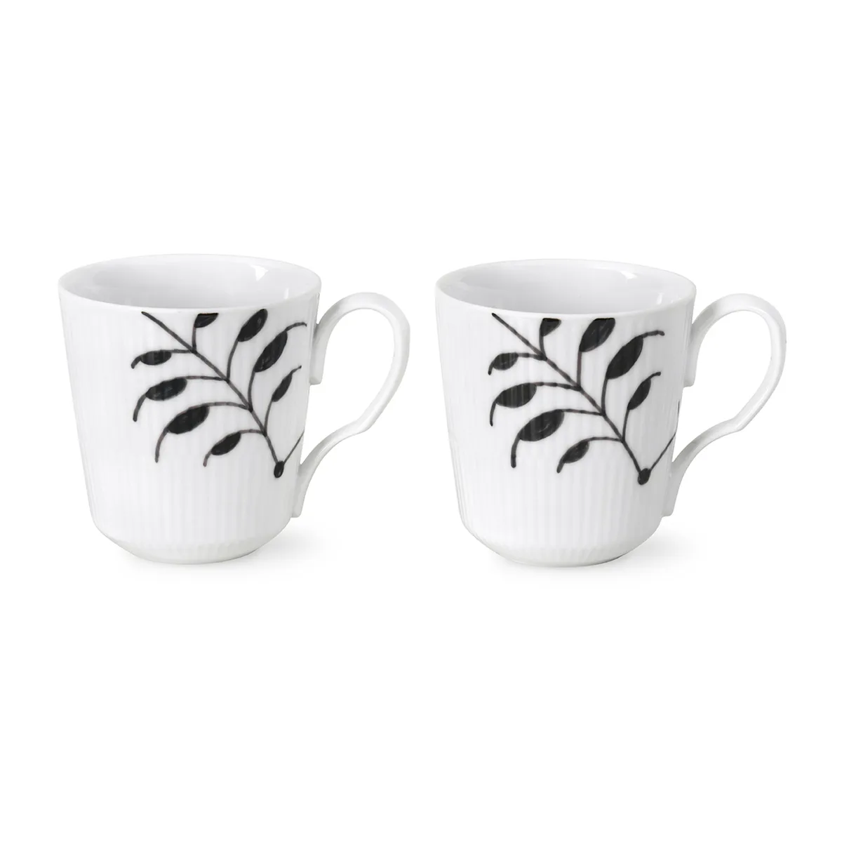 Royal Copenhagen Black Fluted Mega mugg 2-pack 28 cl