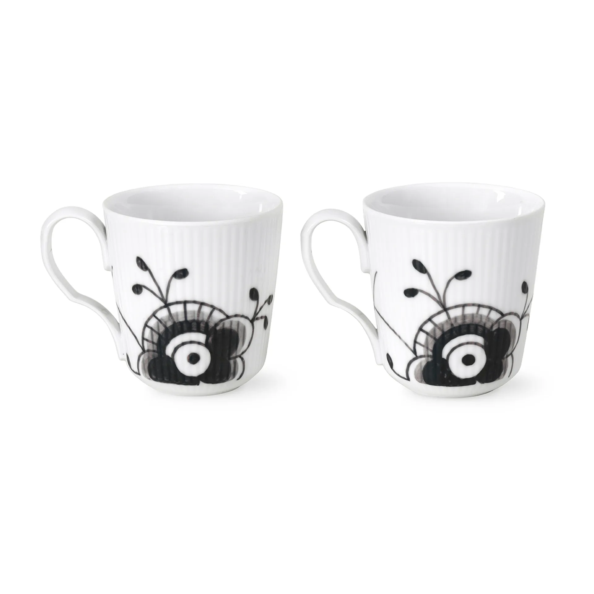 Black Fluted Mega mugg 2-pack, 28 cl Royal Copenhagen