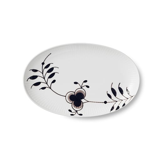Black Fluted Mega ovalt fat - 23 cm - Royal Copenhagen
