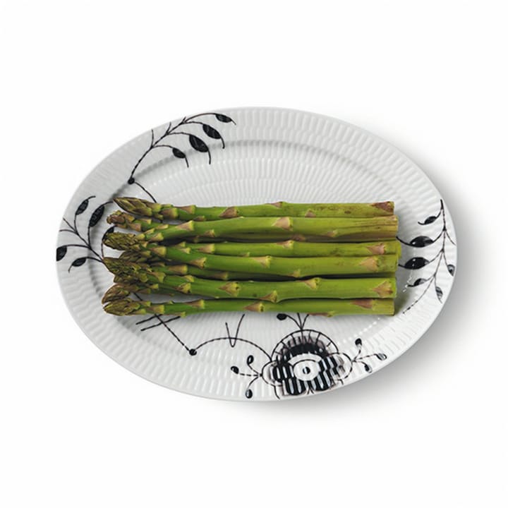 Black Fluted Mega ovalt fat - 28 cm - Royal Copenhagen
