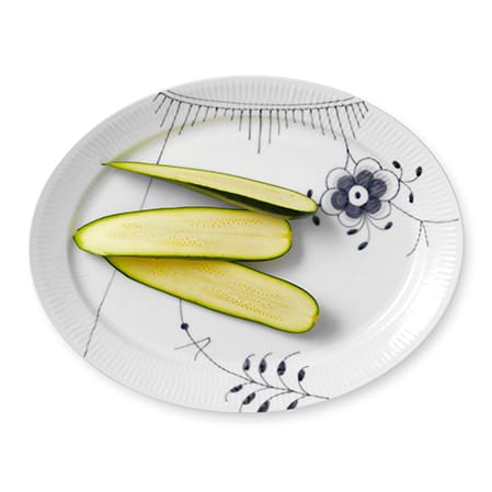 Black Fluted Mega ovalt fat - 33 cm - Royal Copenhagen
