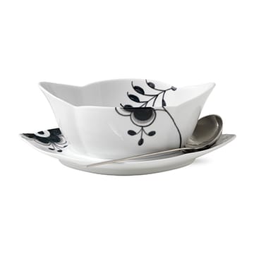 Black Fluted Mega såsskål med fat - 55 cl - Royal Copenhagen