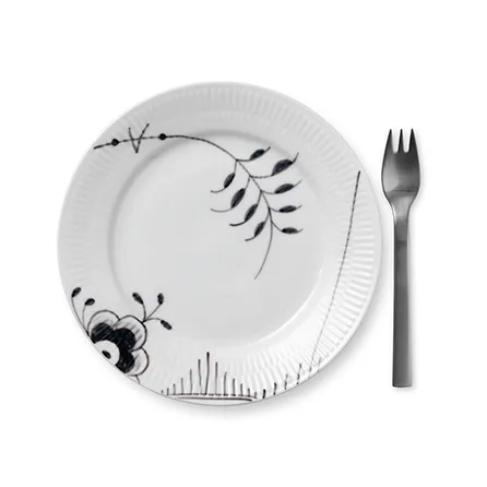 Black Fluted Mega tallrik 2, Ø 19 cm Royal Copenhagen