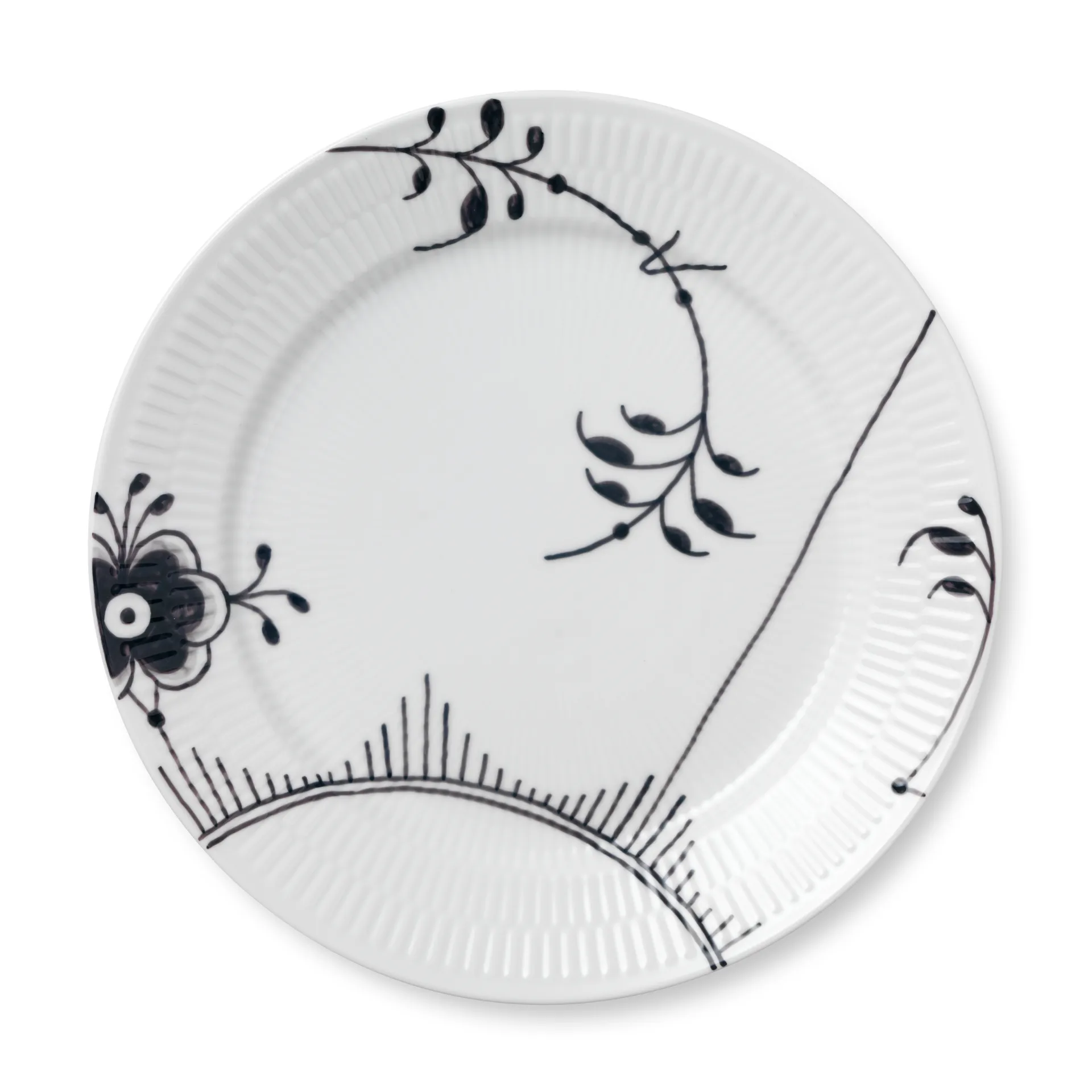 Black Fluted Mega tallrik 2, Ø 27 cm Royal Copenhagen