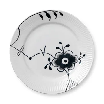 Black Fluted Mega tallrik 6 - Ø 19 cm - Royal Copenhagen
