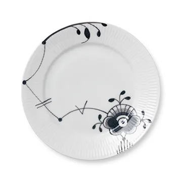 Black Fluted Mega tallrik 6 - Ø 22 cm - Royal Copenhagen