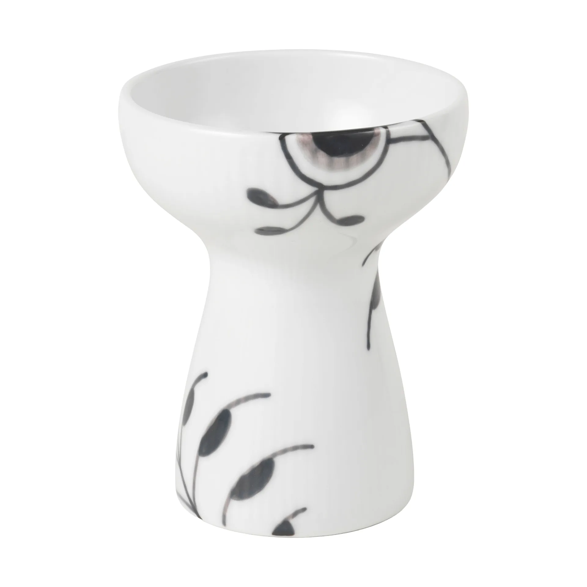 Black Fluted vas 11 cm, White-black Royal Copenhagen