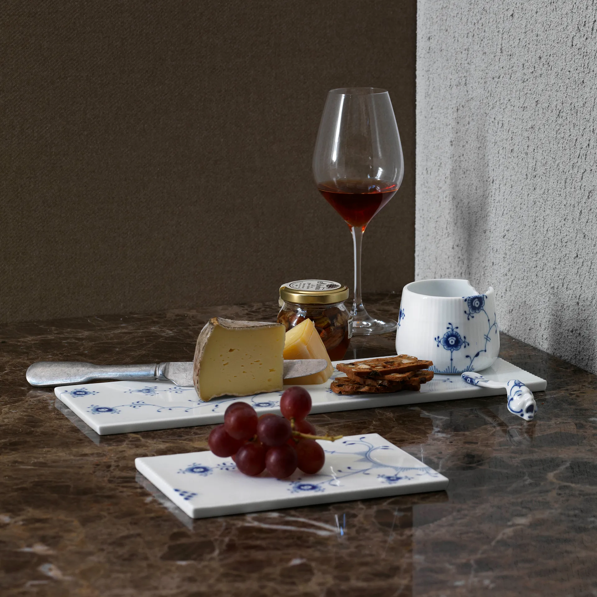 Blue Elements sockerskål med sked, 20 cl Royal Copenhagen