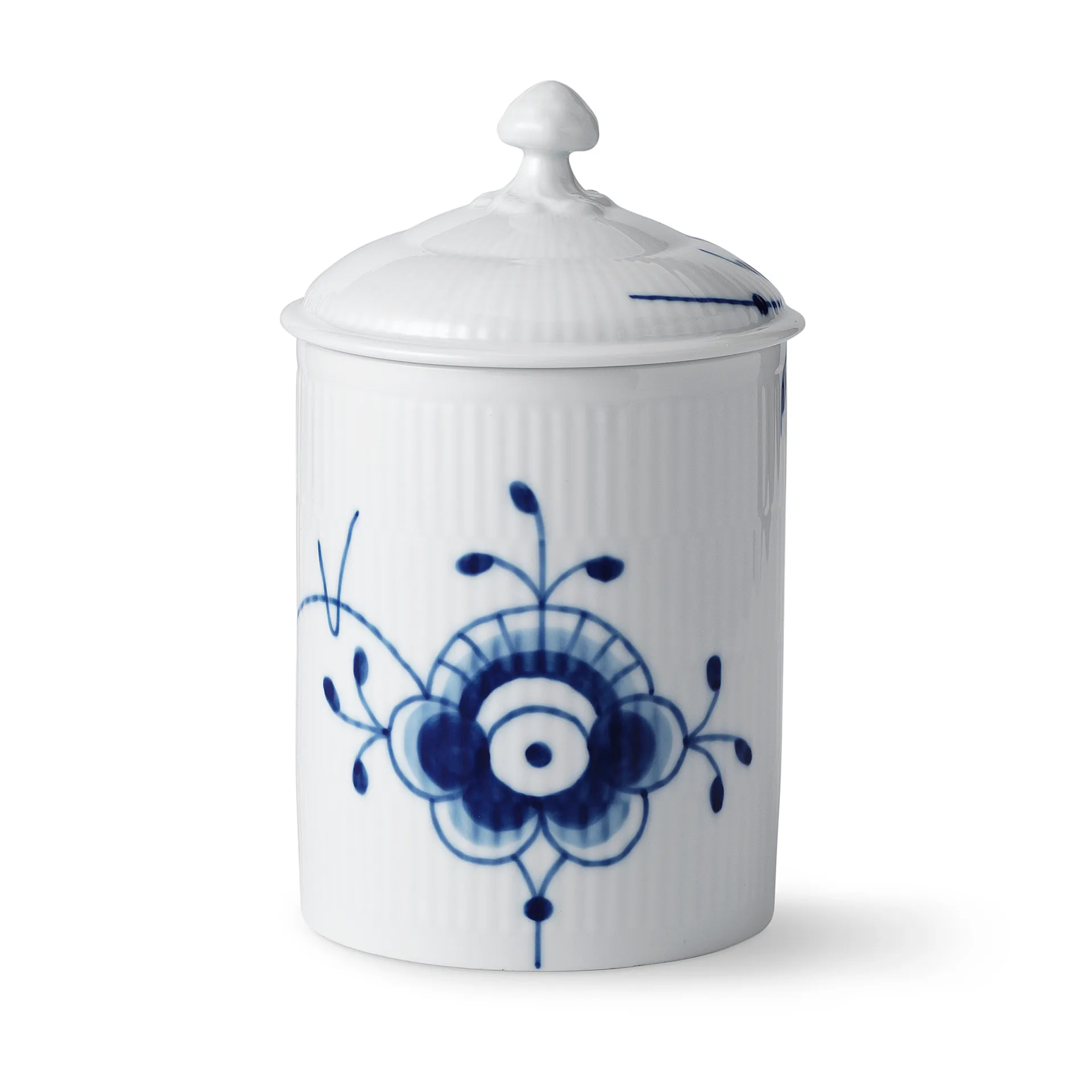 Blue Fluted Mega burk med lock, 16 cm Royal Copenhagen