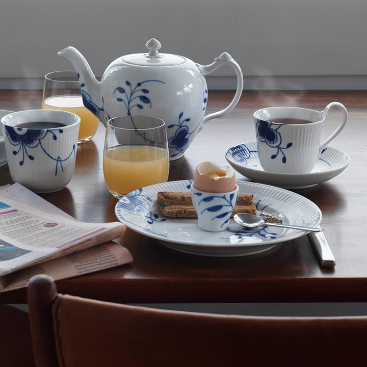 Blue Fluted Mega kopp med fat, 25 cl-högt handtag Royal Copenhagen