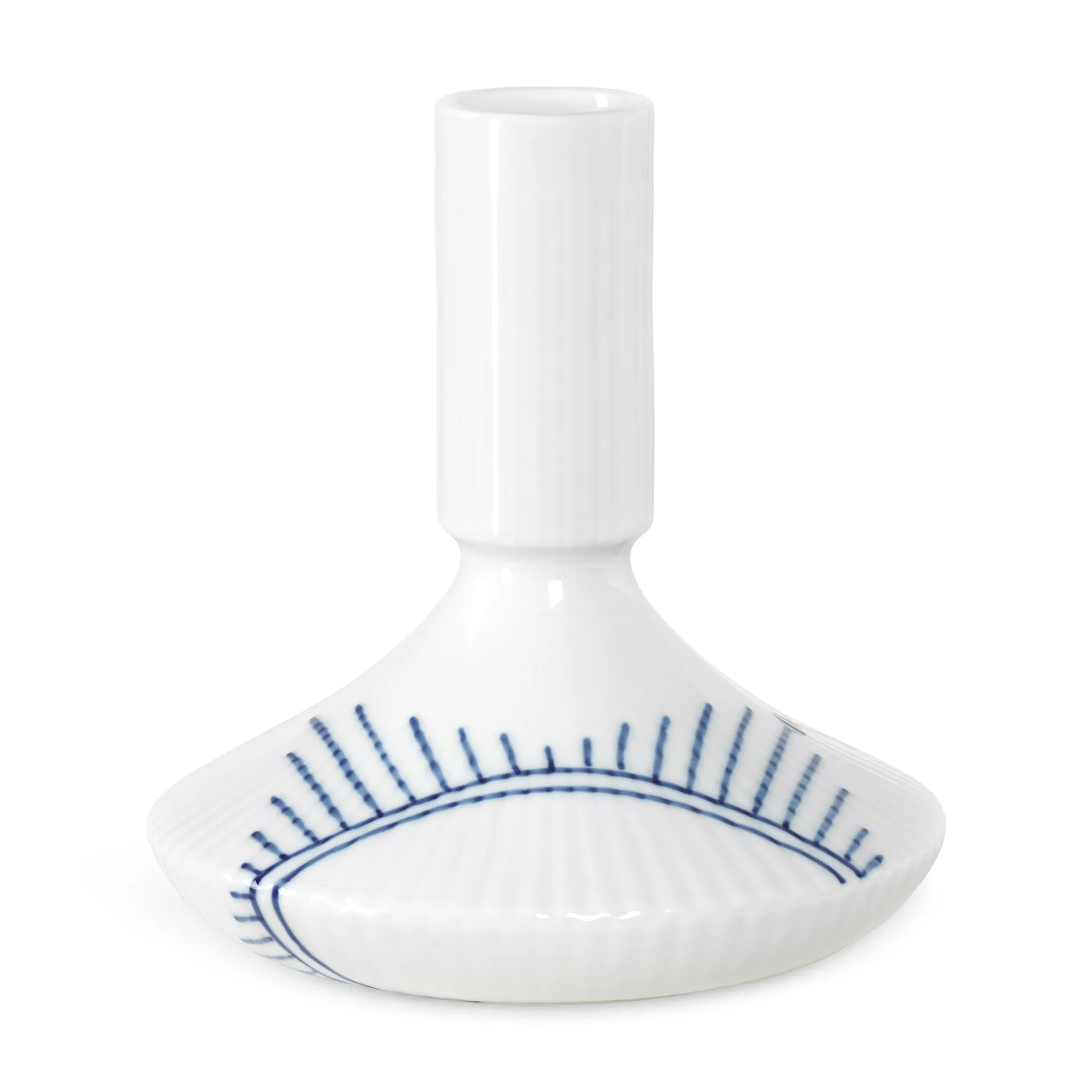 Blue Fluted Mega ljusstake, 12 cm Royal Copenhagen