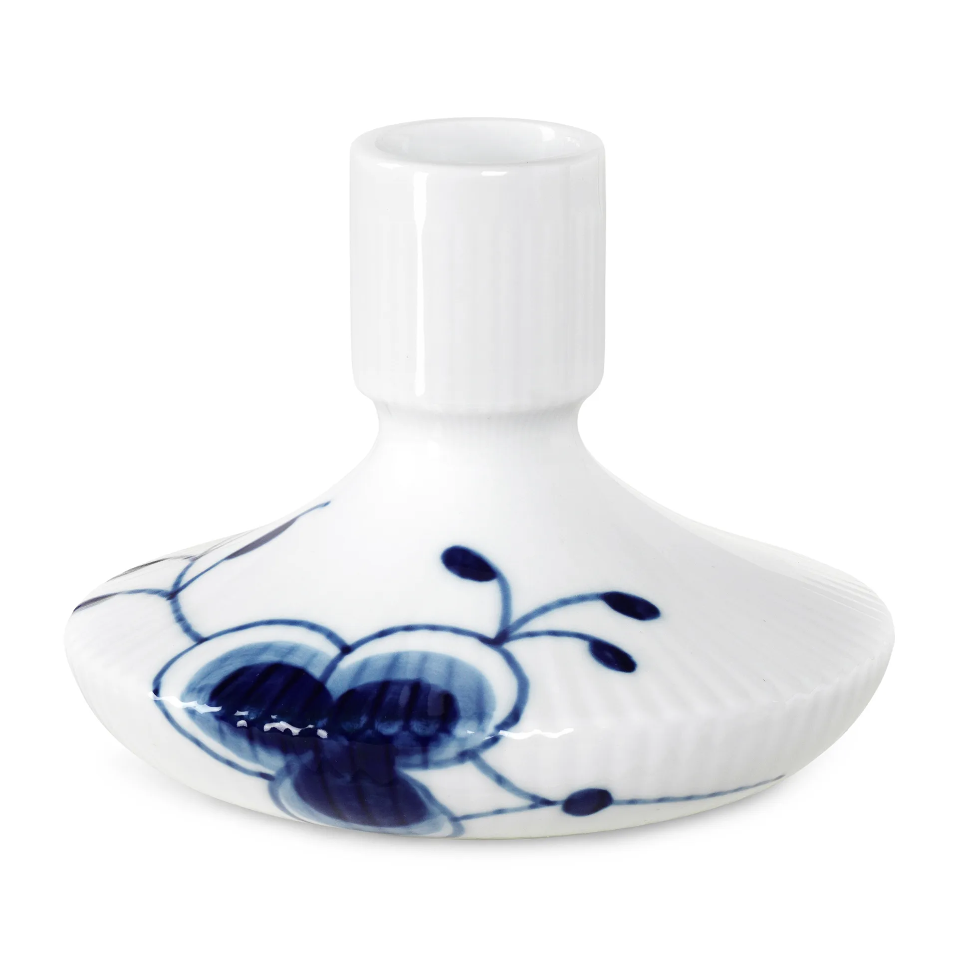 Blue Fluted Mega ljusstake, 8 cm Royal Copenhagen