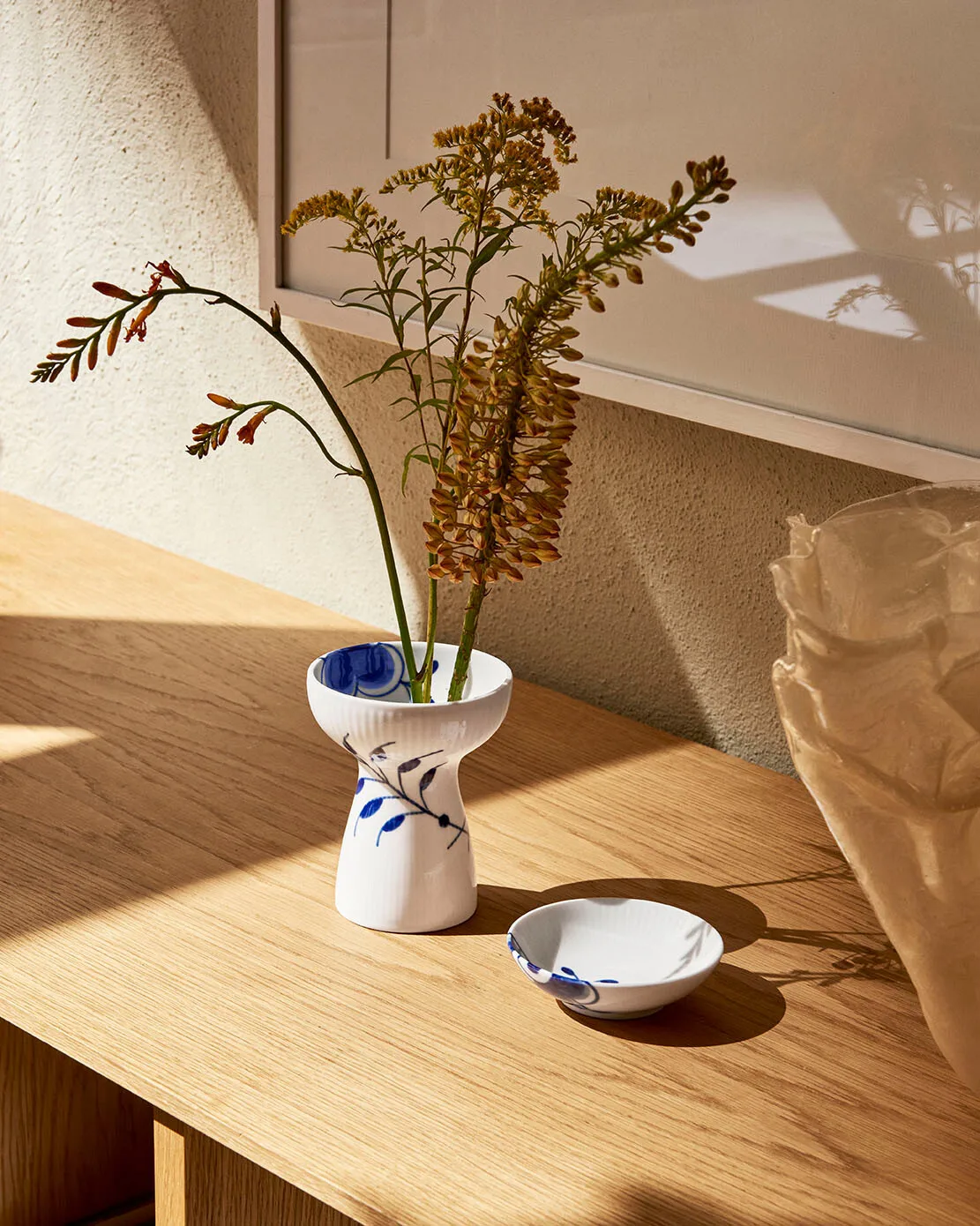 Blue Fluted Mega öppen vas, 11 cm Royal Copenhagen