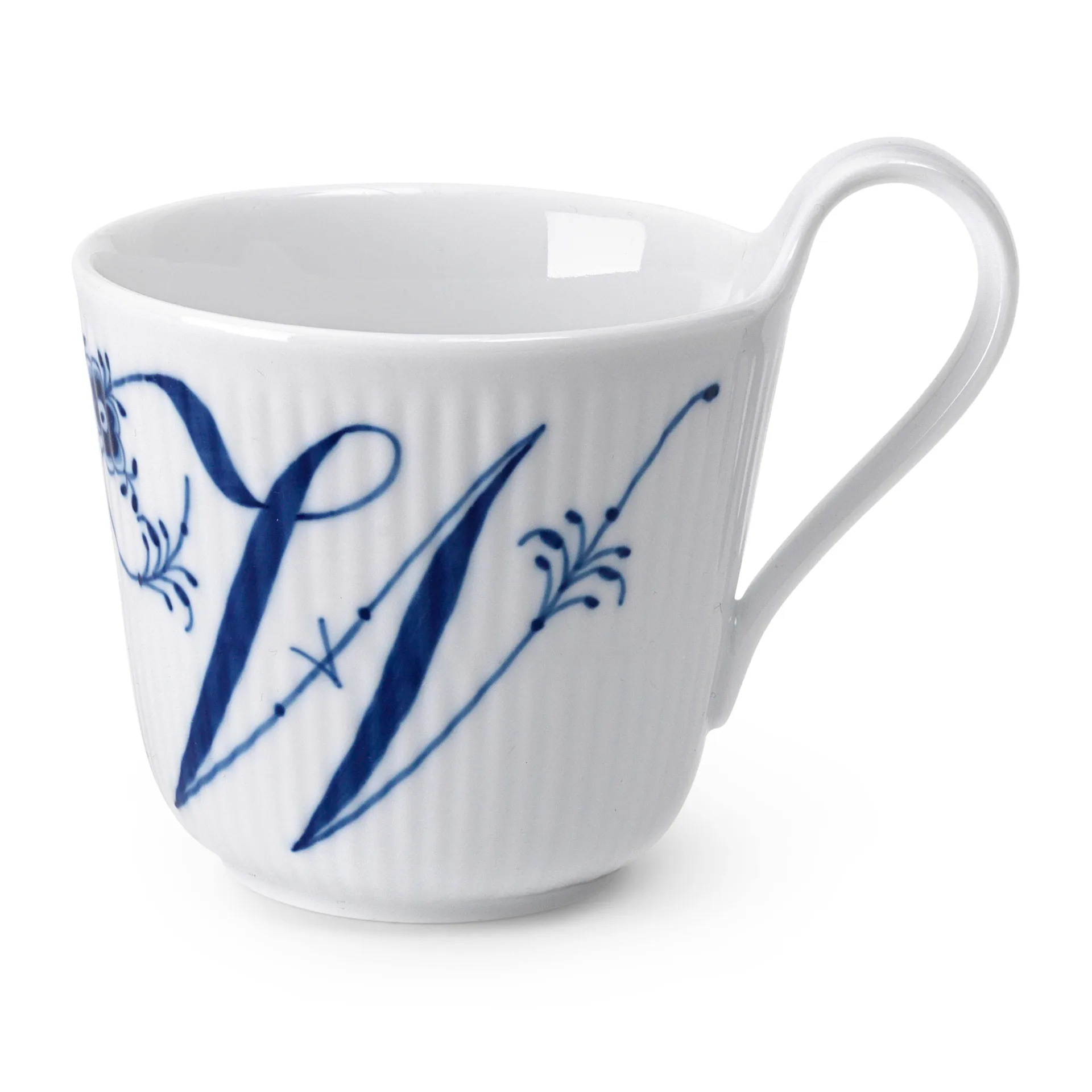 Blue Fluted Plain Alphabet kopp 33 cl, W Royal Copenhagen