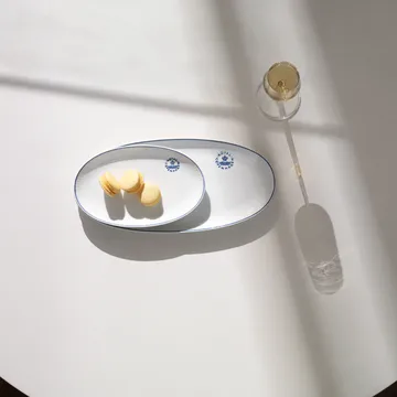 Blueline assiett oval 23 cm - Vit-blå - Royal Copenhagen