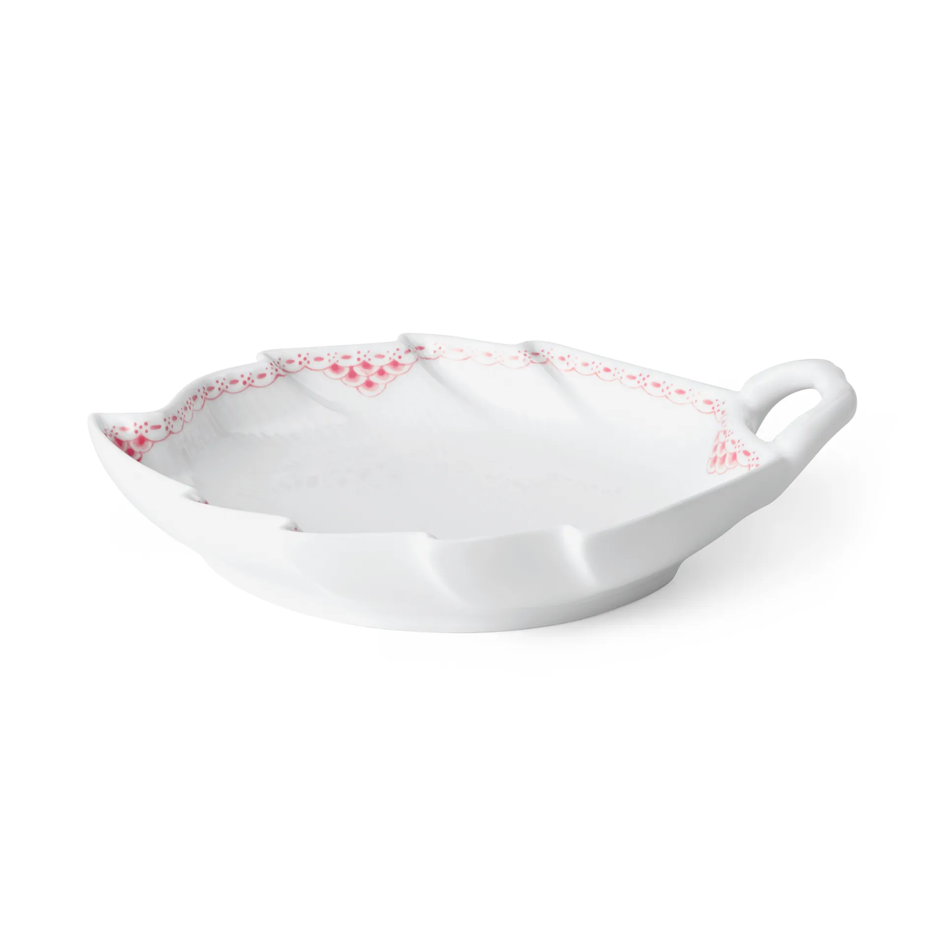 Coral Lace lövformat fat, Korall-vit Royal Copenhagen