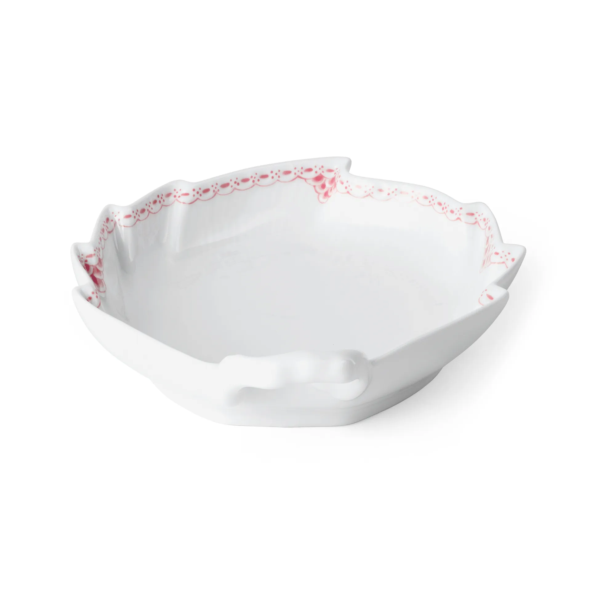 Coral Lace lövformat fat, Korall-vit Royal Copenhagen