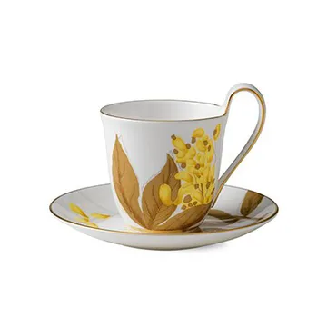 Flora kopp och fat - gullregn - Royal Copenhagen