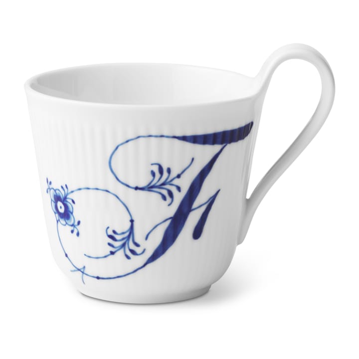Musselmalet räfflat Alphabet mugg 33 cl - F - Royal Copenhagen
