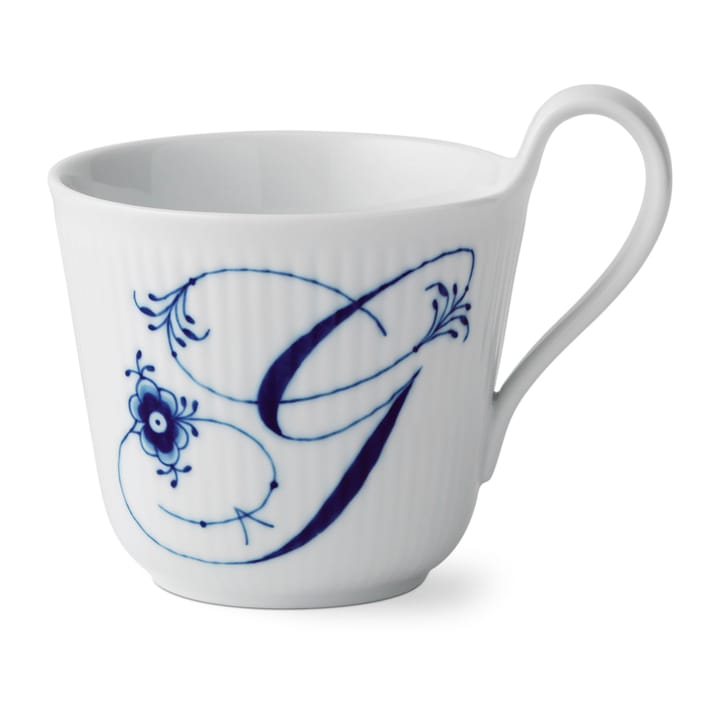 Musselmalet räfflat Alphabet mugg 33 cl - G - Royal Copenhagen