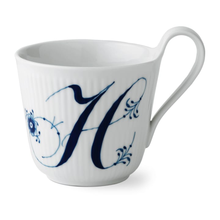 Musselmalet räfflat Alphabet mugg 33 cl - H - Royal Copenhagen