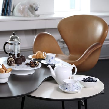 Musselmalet räfflat tekopp med fat - 28 cl - Royal Copenhagen