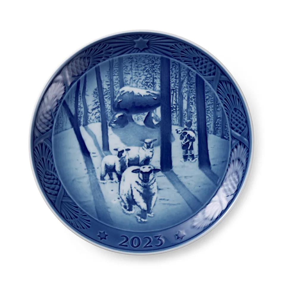 Royal Copenhagen Collectibles jultallrik 2023, Jultid i skogen Ø18 cm Royal Copenhagen