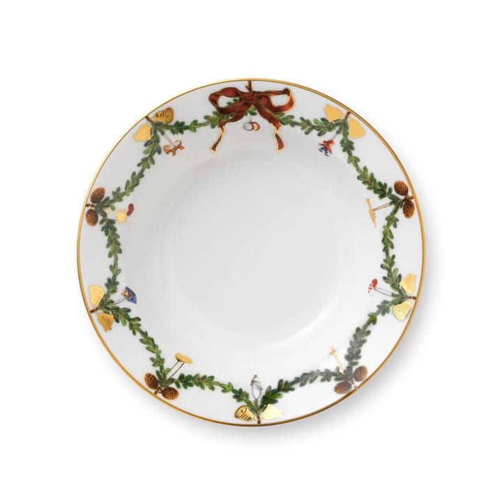 Star Fluted Christmas djup tallrik - Ø 17 cm - Royal Copenhagen