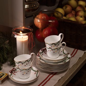 Star Fluted Christmas kopp med fat - 24 cl-högt handtag - Royal Copenhagen