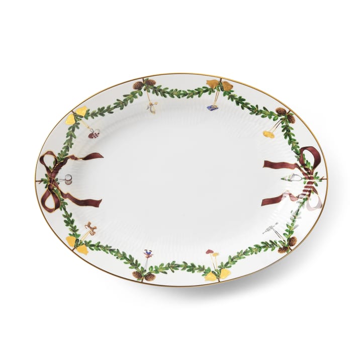 Star Fluted Christmas ovalt fat, 25,4x34,5 cm Royal Copenhagen