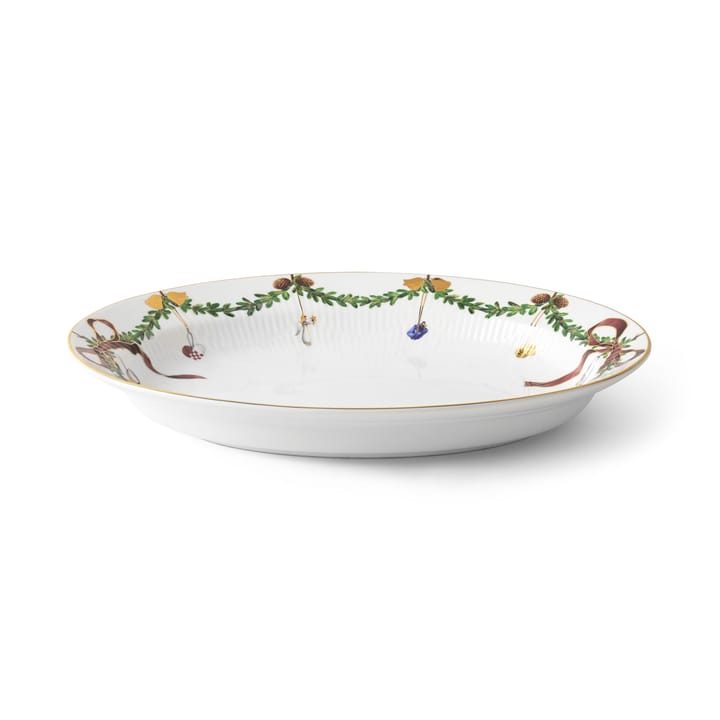 Star Fluted Christmas ovalt fat, 25,4x34,5 cm Royal Copenhagen