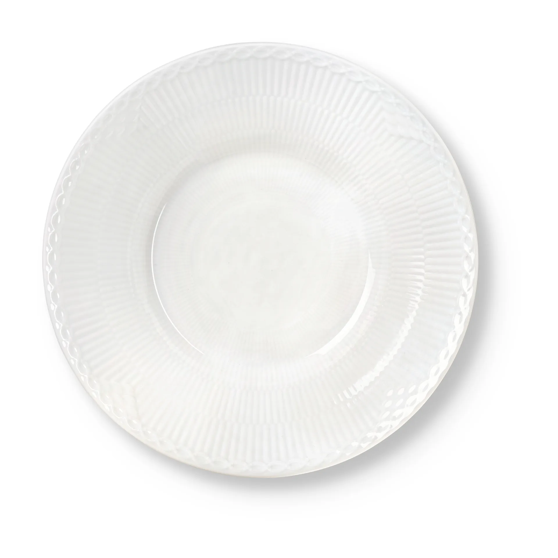 White Fluted Half Lace djup tallrik, Ø24 cm Royal Copenhagen