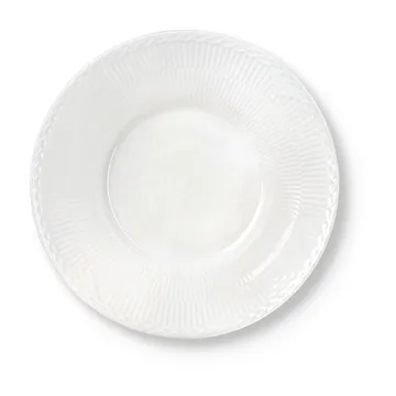 White Fluted Half Lace djup tallrik - Ø24 cm - Royal Copenhagen