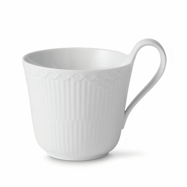 White Fluted Half Lace kopp med högt handtag - 33 cl - Royal Copenhagen