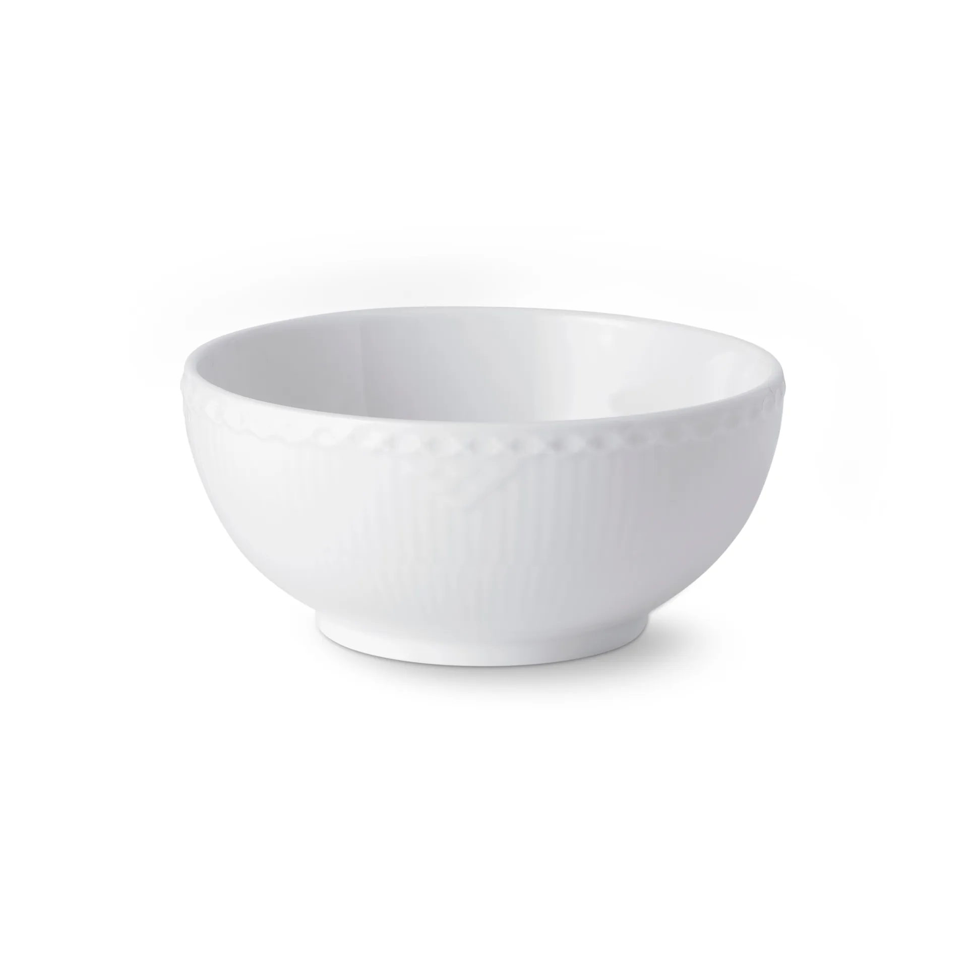 White Fluted Half Lace skål, 15 cm Royal Copenhagen