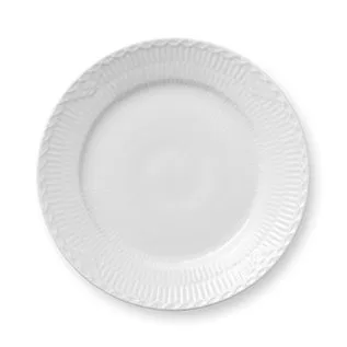 White Fluted Half Lace tallrik - Ø 19 cm - Royal Copenhagen