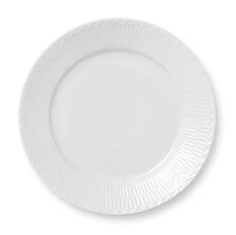 White Fluted Half Lace tallrik - Ø 22 cm - Royal Copenhagen