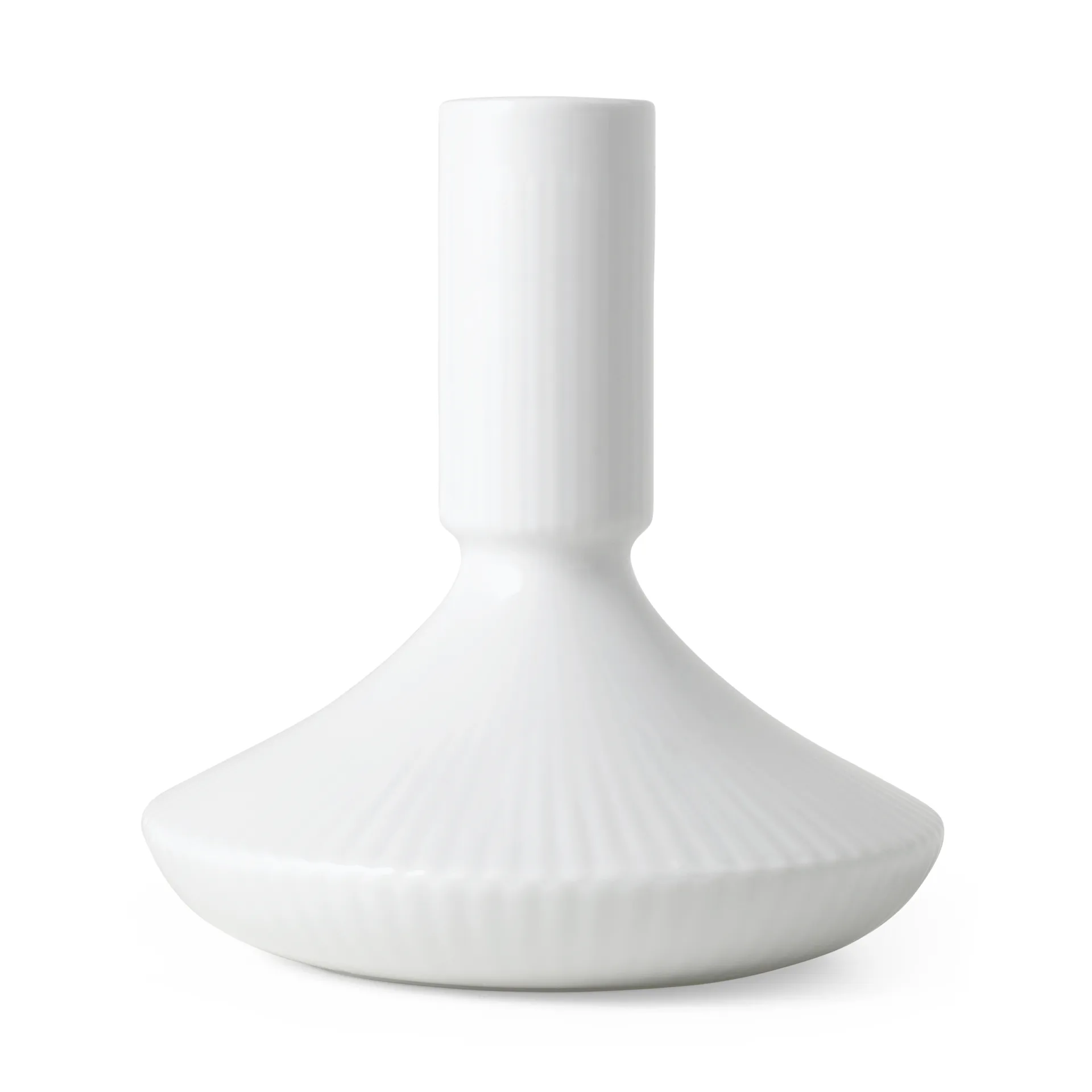 White Fluted ljusstake 12 cm, Vit Royal Copenhagen