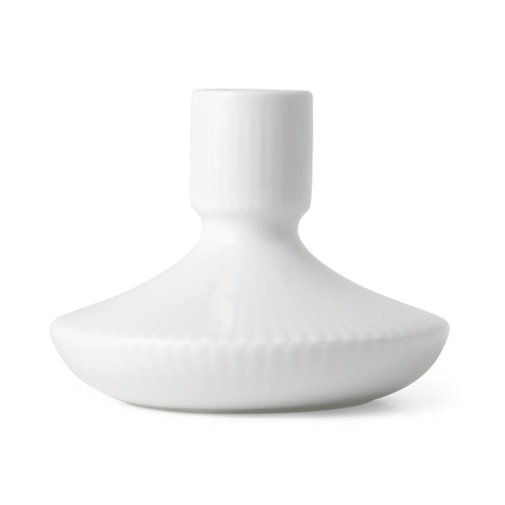 White Fluted ljusstake 8 cm - Vit - Royal Copenhagen