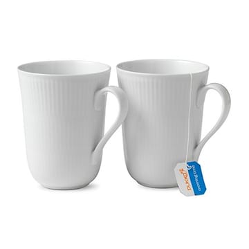 White Fluted mugg 2-pack - 33 cl - Royal Copenhagen