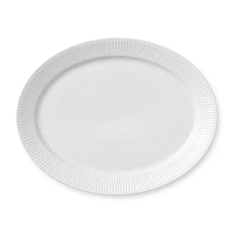 White Fluted ovalt fat, 33 cm Royal Copenhagen