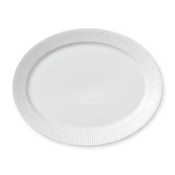 White Fluted ovalt fat - 33 cm - Royal Copenhagen