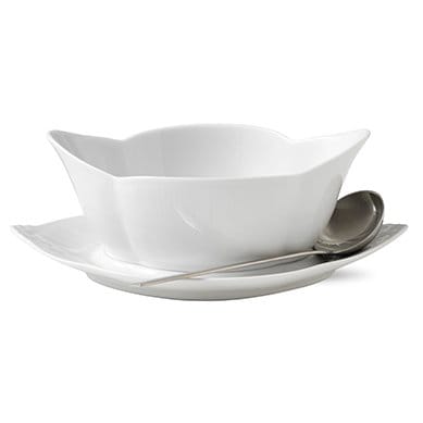 White Fluted såsskål med fat, 55 cl Royal Copenhagen