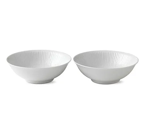 White Fluted skål 2-pack, 35 cl Royal Copenhagen