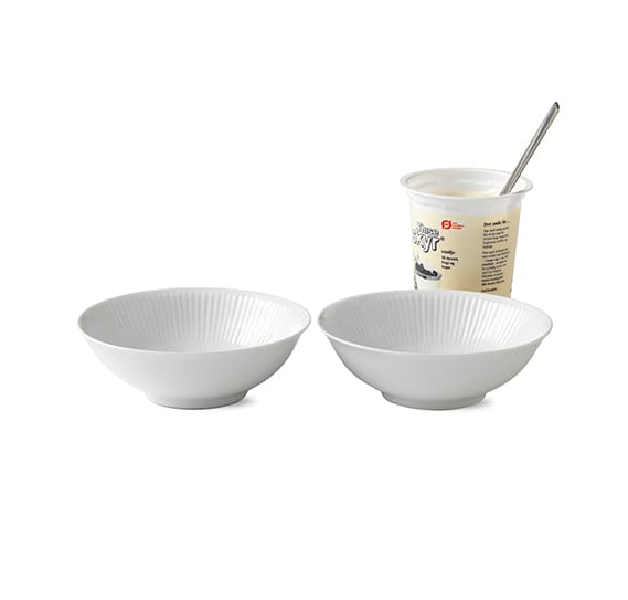 White Fluted skål 2-pack, 35 cl Royal Copenhagen