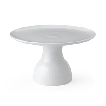 White Fluted tårtfat på fot Ø20 cm - Vit - Royal Copenhagen