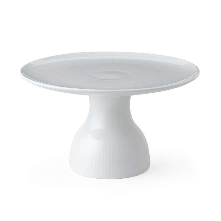 White Fluted tårtfat på fot Ø20 cm, Vit Royal Copenhagen