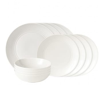 Maze tallriksset 12 delar - vit - Royal Doulton