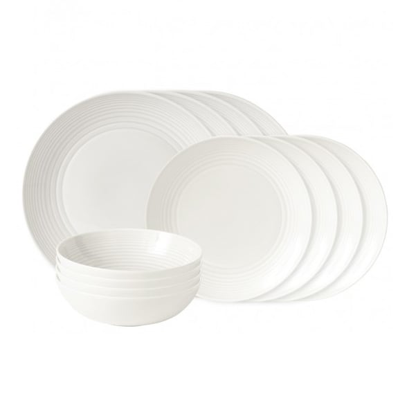 Royal Doulton Maze tallriksset 12 delar vit | Skandinavisk Design | Serviser & Startset | Vit